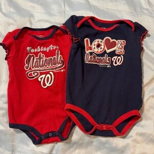 5/$20 Washington Nationals Baby Onesies Set 18 m girl MLB